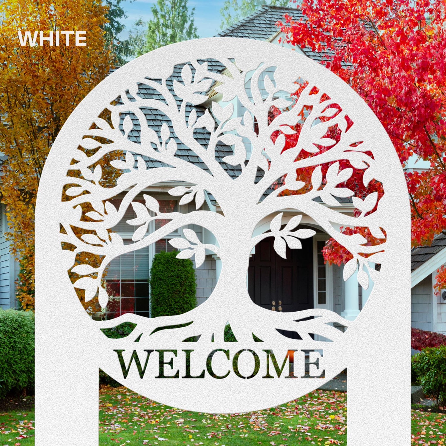 Tree of Life Welcome Stake Sign Front Landscaping Outdoor Yard Decor