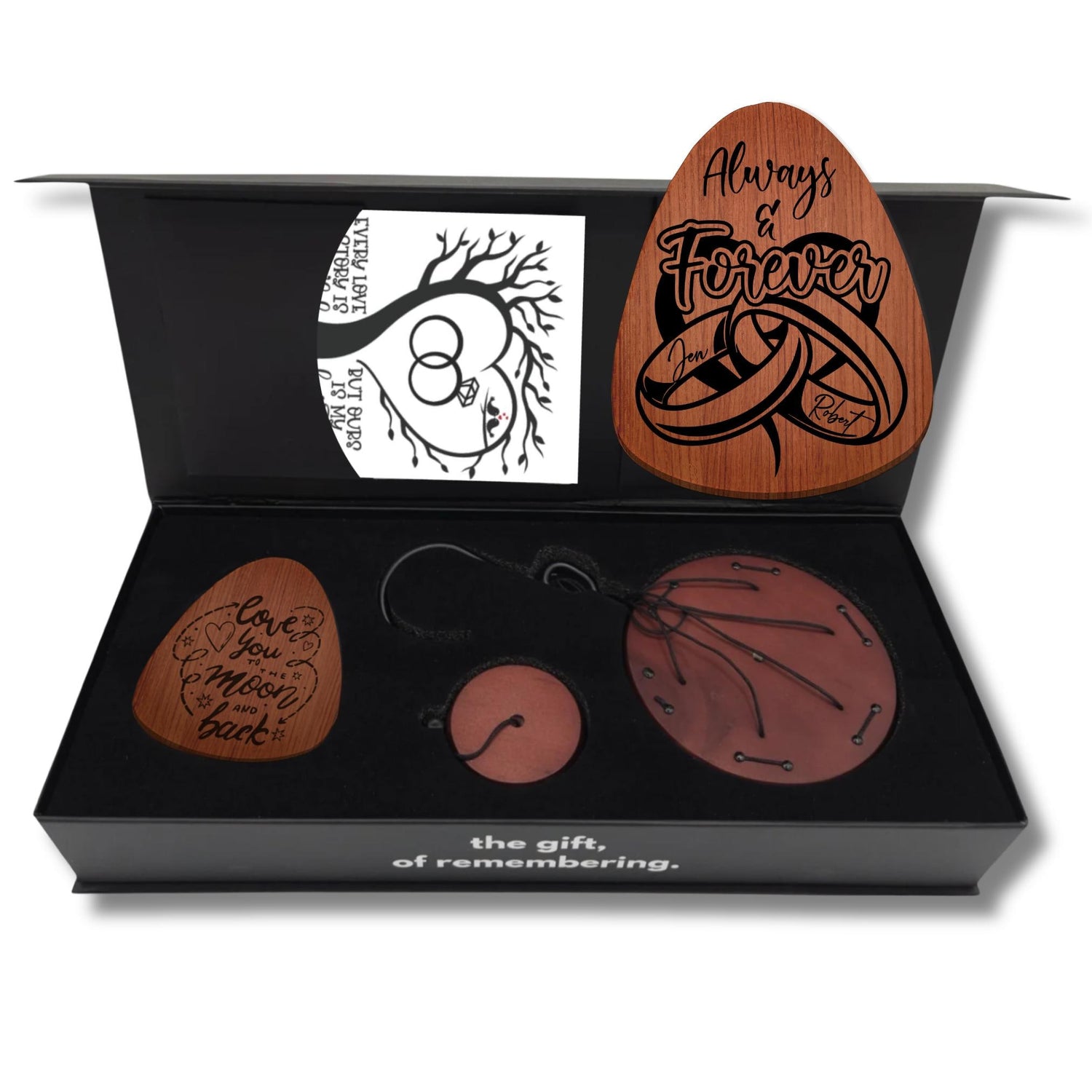 Wedding Rings Gift Wind Chime Box for Newlywed Couples Personalized Names Custom Keepsake