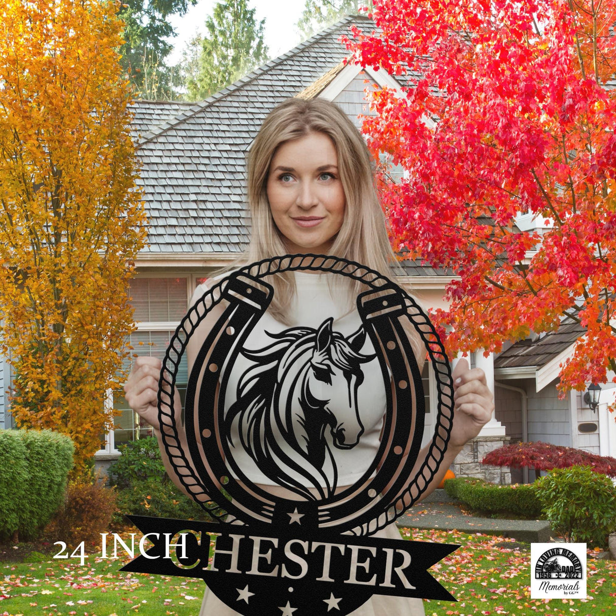 Personalized Horseshoe Name Plate Custom Metal Horse Farm Sign Gift for Equine Enthusiasts