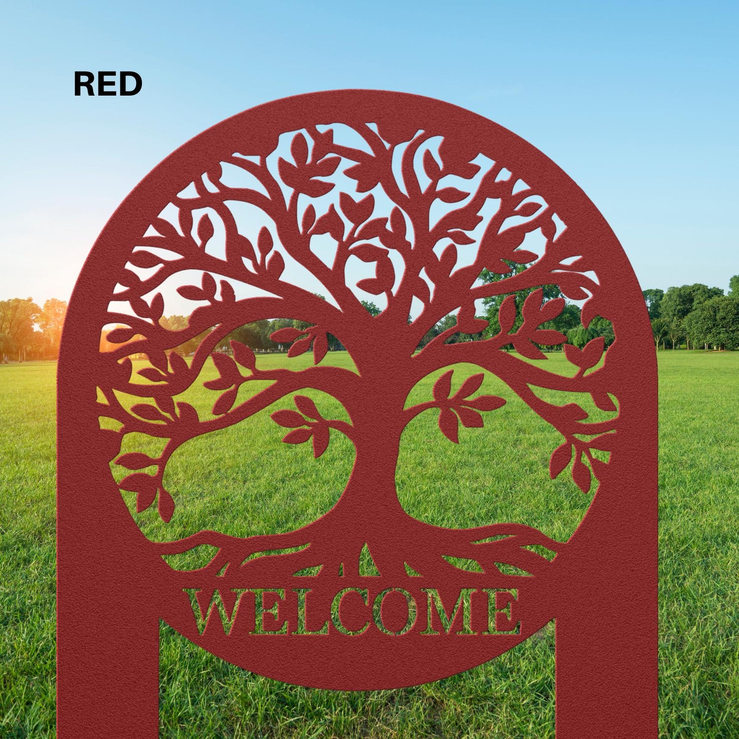 Tree of Life Welcome Stake Sign Front Landscaping Outdoor Yard Decor