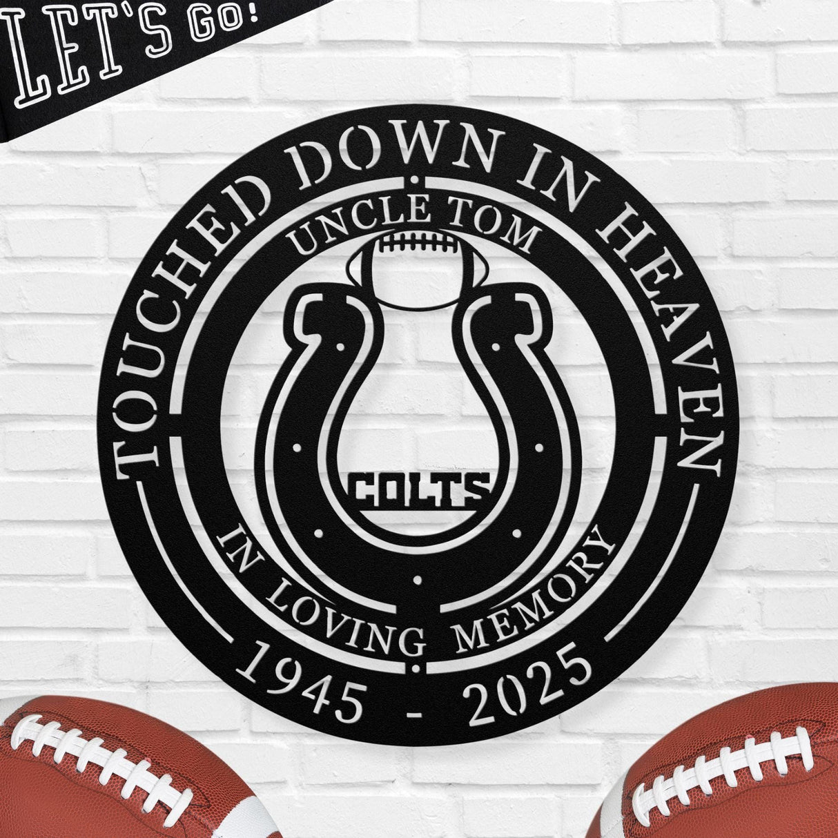 Indianapolis Football Memorial Gift for Loss Sympathy Gift Touched Down in Heaven