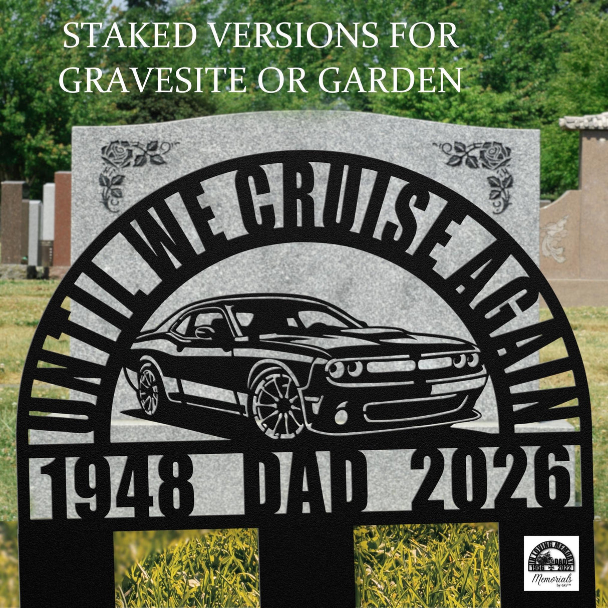 Dodge Challenger Memorial Garden Men Gift: Until We Cruise Again Sympathy Car Enthusiast