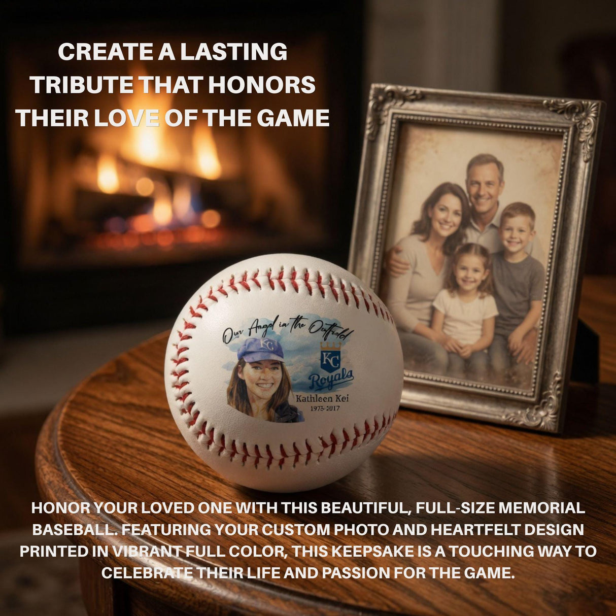 Personalized Baseball Team Memorial - Our Angel in the Outfield Photo Sports Fan Gift