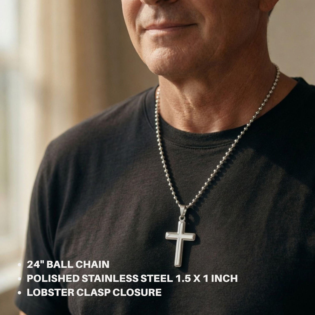 Farming the Fields of Heaven - Personalized Memorial Cross Necklace for Farmer Grandpa