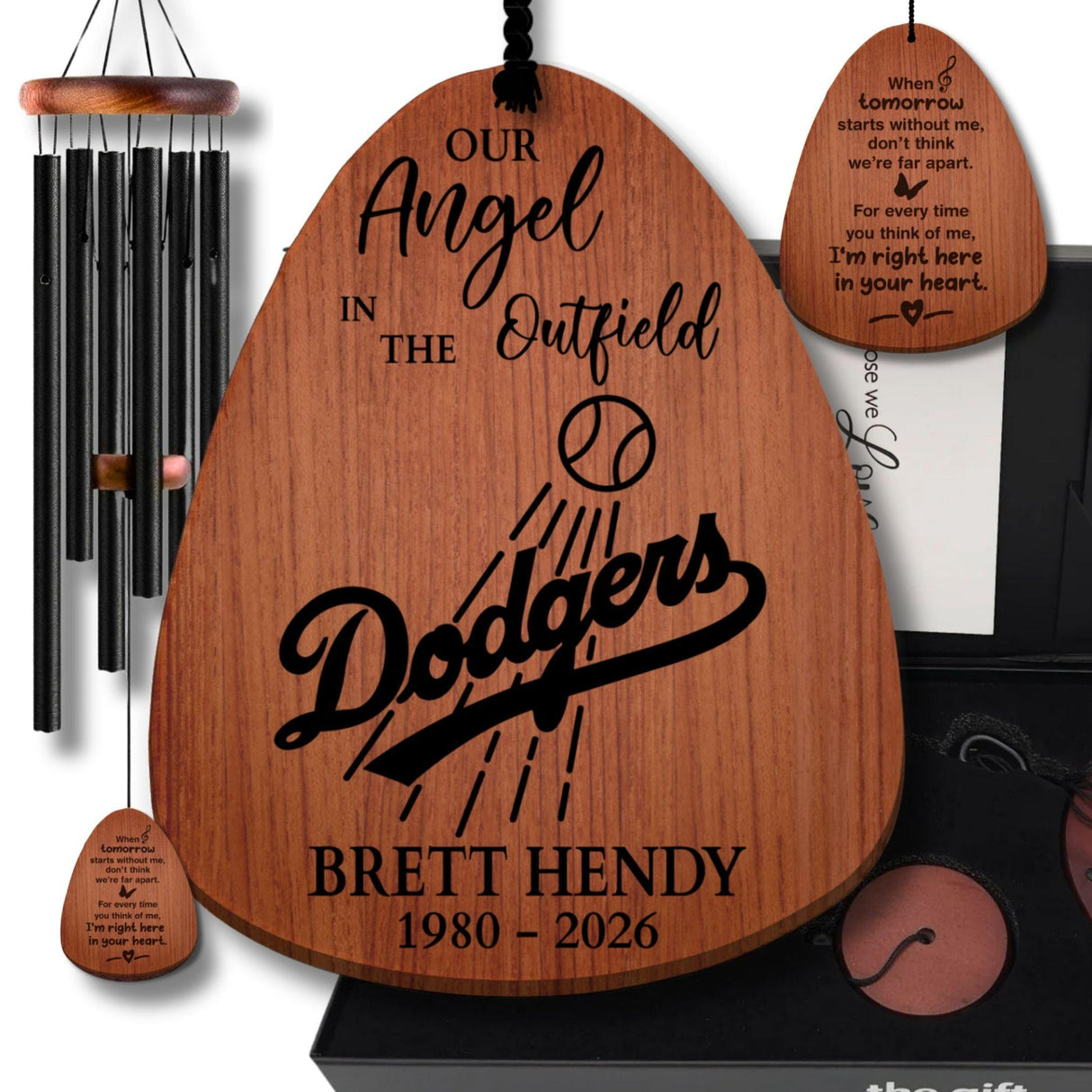 Los Angeles Dodgers Memorial Wind Chime | Our Angel in the Outfield | Personalized Sympathy Gift