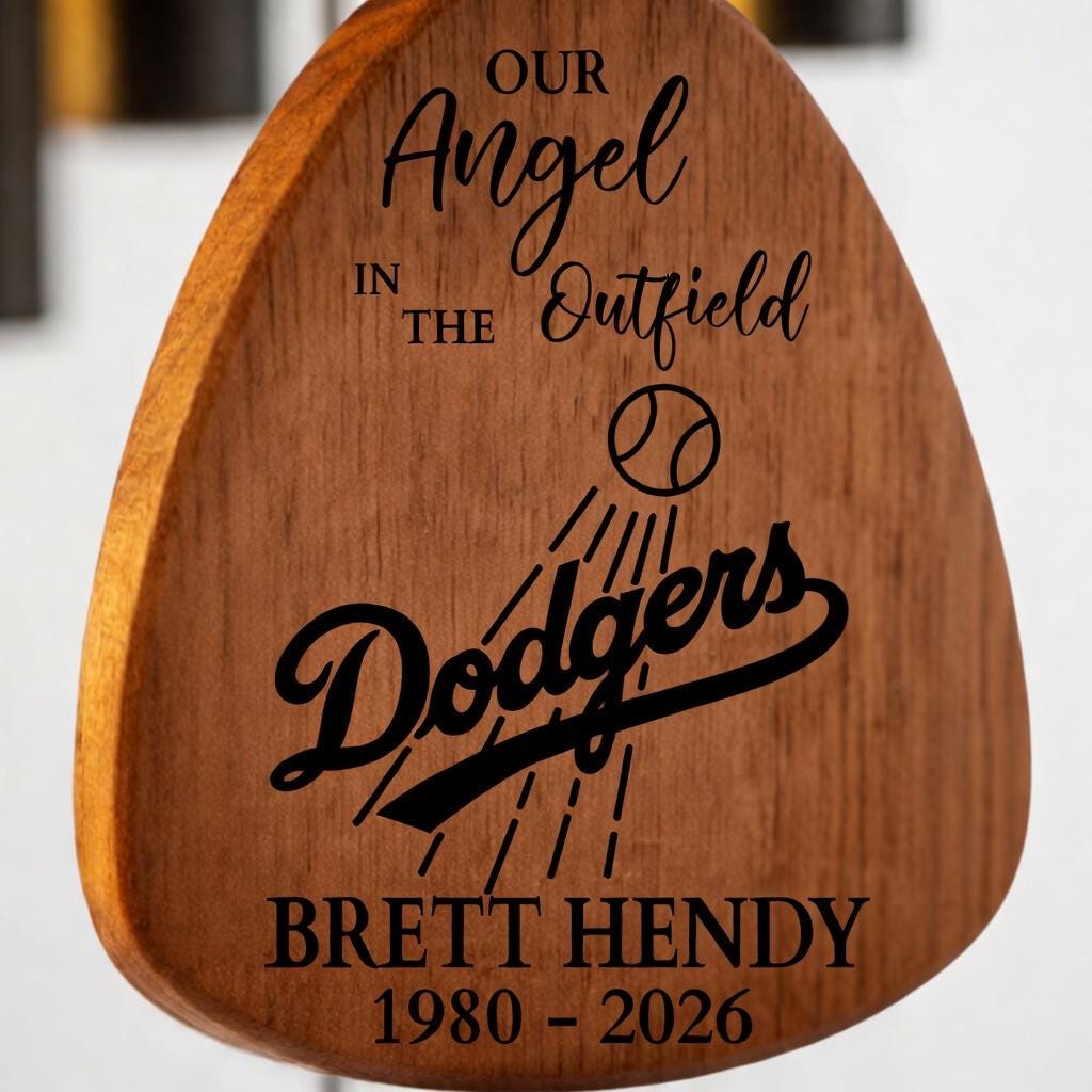 Los Angeles Dodgers Memorial Wind Chime | Our Angel in the Outfield | Personalized Sympathy Gift