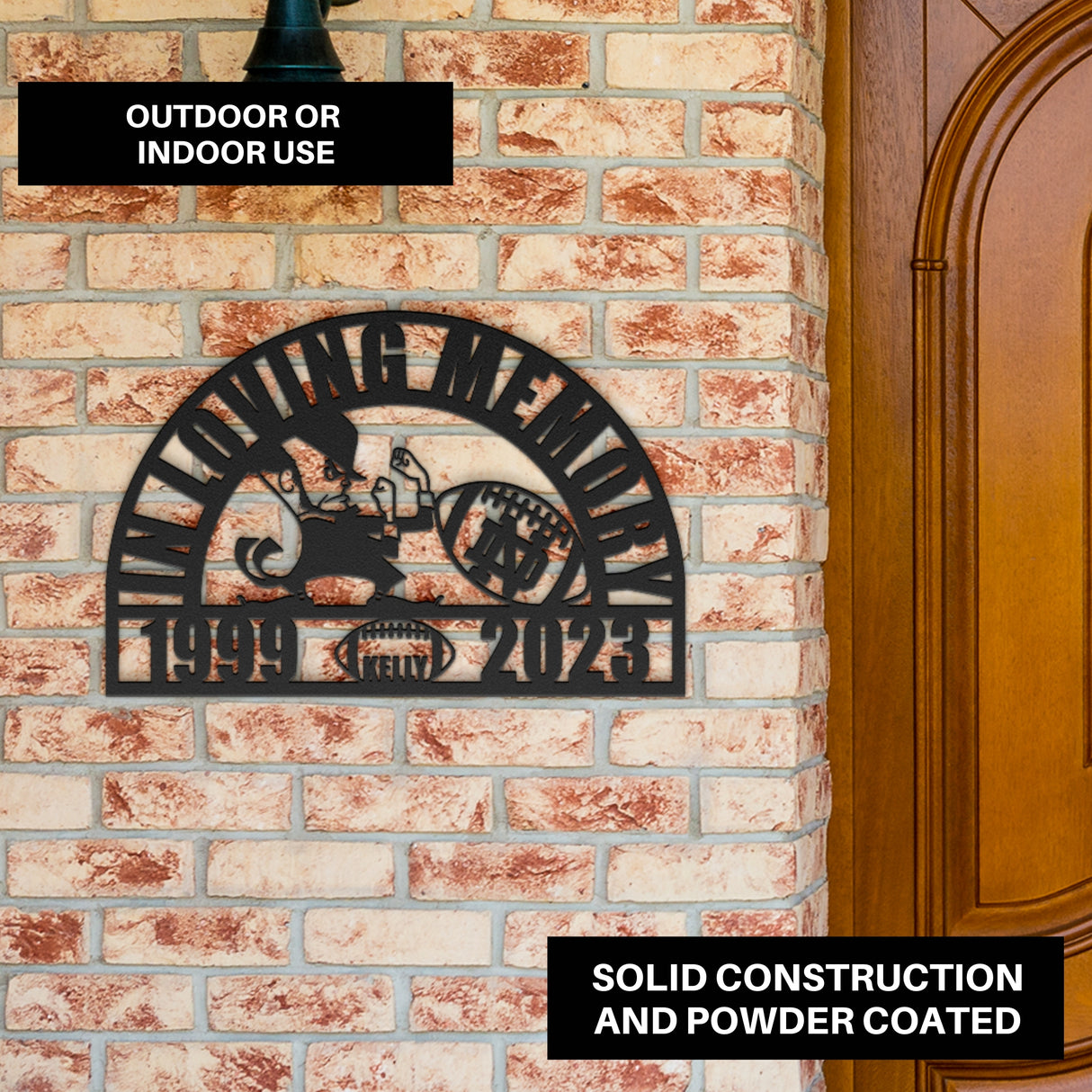 Notre Dame Memorial Football Sign for Dad