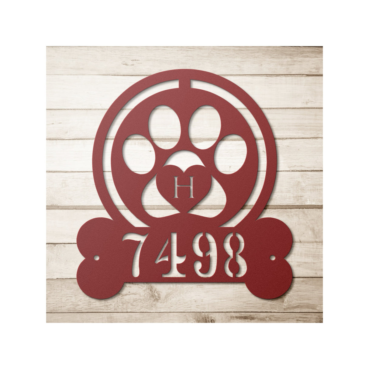 Dog Address Sign - Dog Metal Sign - Metal Dog Decor - Paw Print Address Signs - House Number Plaque - Address Plaque - House Decor