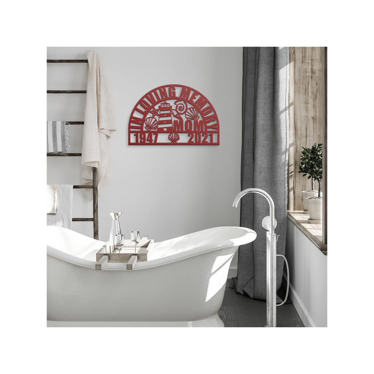 Lighthouse Memorial Metal Sign - Nautical Sympathy Gift for Loss of Mother - Nautical Wall Decor - Bereavement Gift for Loss of Loved One