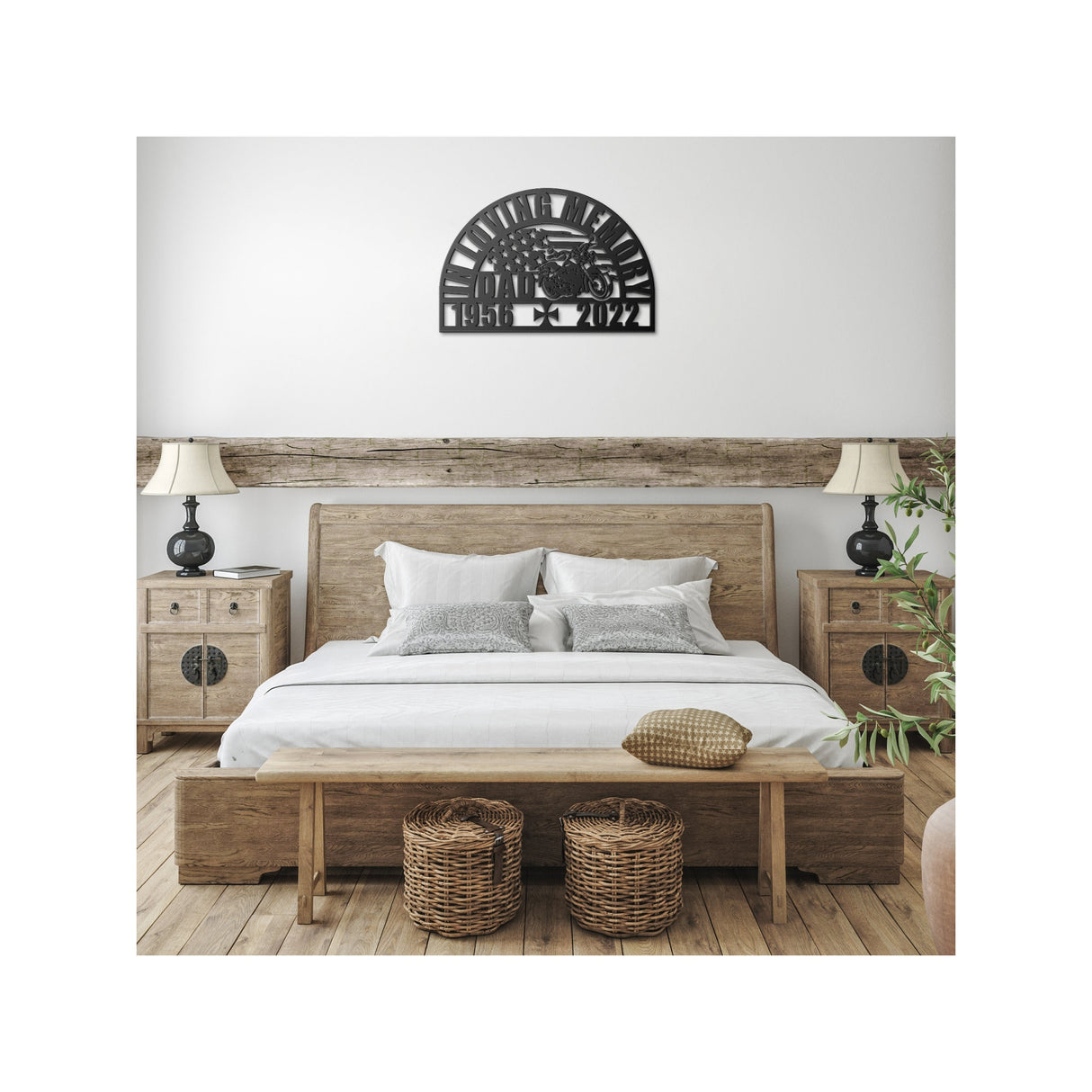 American Flag Motorcycle Sympathy Gift Loss of Father Gift, Dad Bereavement, Riding with the Angels Memorial Garden - In Loving Memory