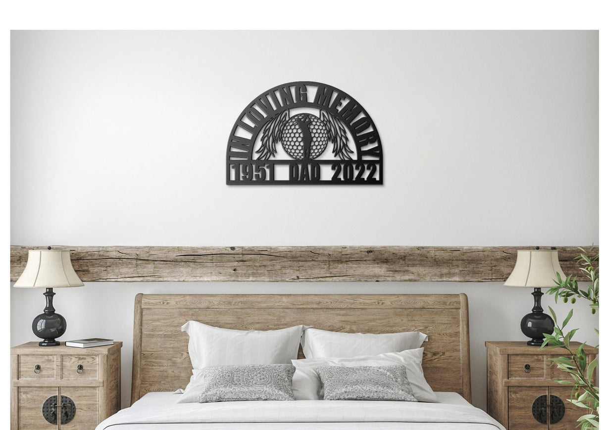 Golf Memorial Gift Sign, Personalized Golfing Bereavement Gift, Funeral Gifts, Loss of Father, Loss of Dad, In Loving Memory Sympathy Gift