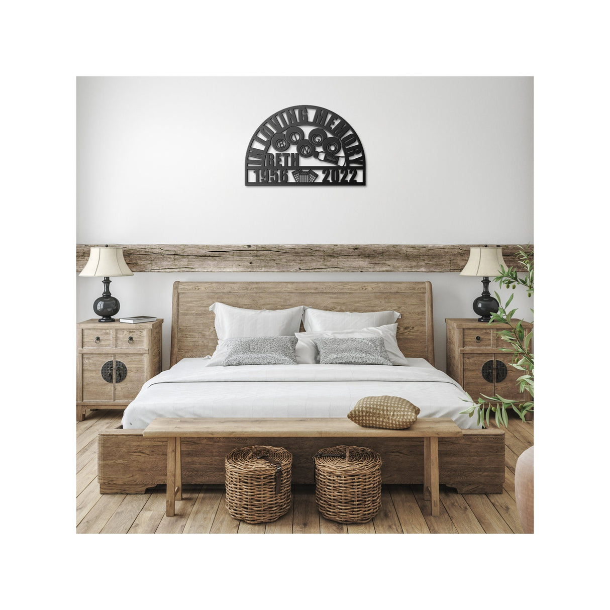 Bingo Memorial Sign for Loss of Mother, Unique Sympathy Remembrance Metal Plaque