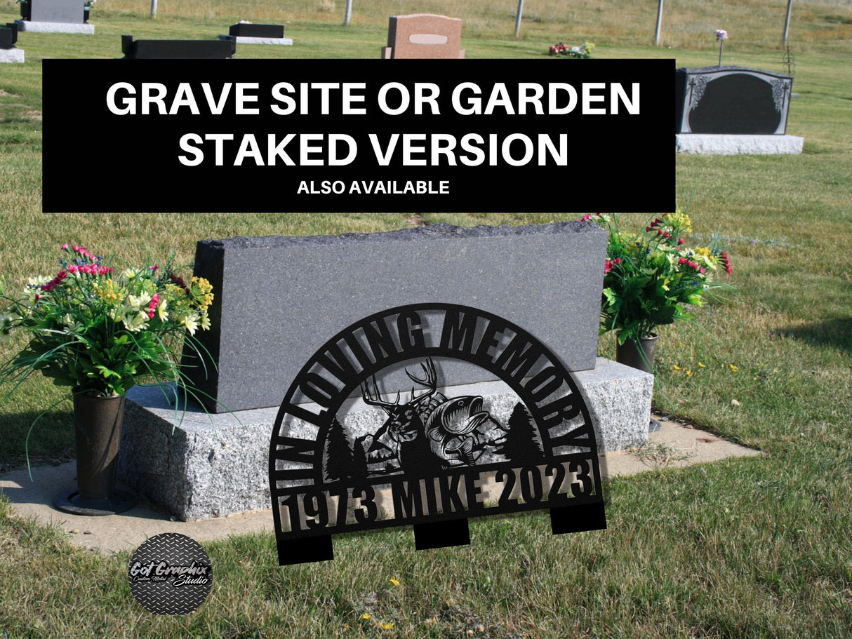 Hunting and Fishing Sympathy Memorial Sign - Personalized Celebration of Life for Men