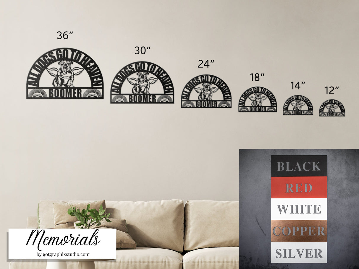 English Bulldog Dog Memorial Gift - All Dogs Go To Heaven In Loving Memory of Dog Remembrance Gift