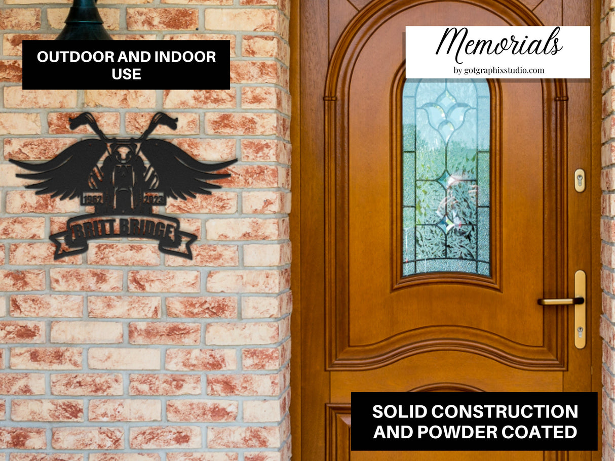 Hanging Motorcycle Sympathy Gift Loss of Husband - Personalized Memorial Grave Stake Decoration for Cemetery - In Loving Memory