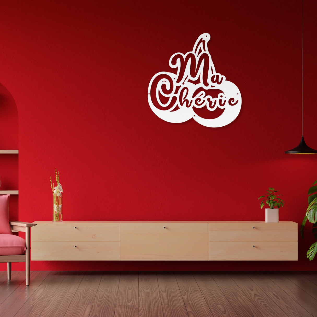 Coquette Room Decor | Ma Cherie Coquette Metal Wall Art for Apartments | Coquette Aesthetic | Maximalist Wall Art | Girly Trendy Wall Art