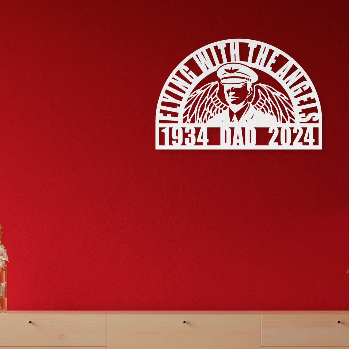 Airplane Pilot Memorial Gift Idea | Personalized Temporary Headstone Grave Marker | Sympathy Gift for Loss of Dad Commercial Pilot Captain