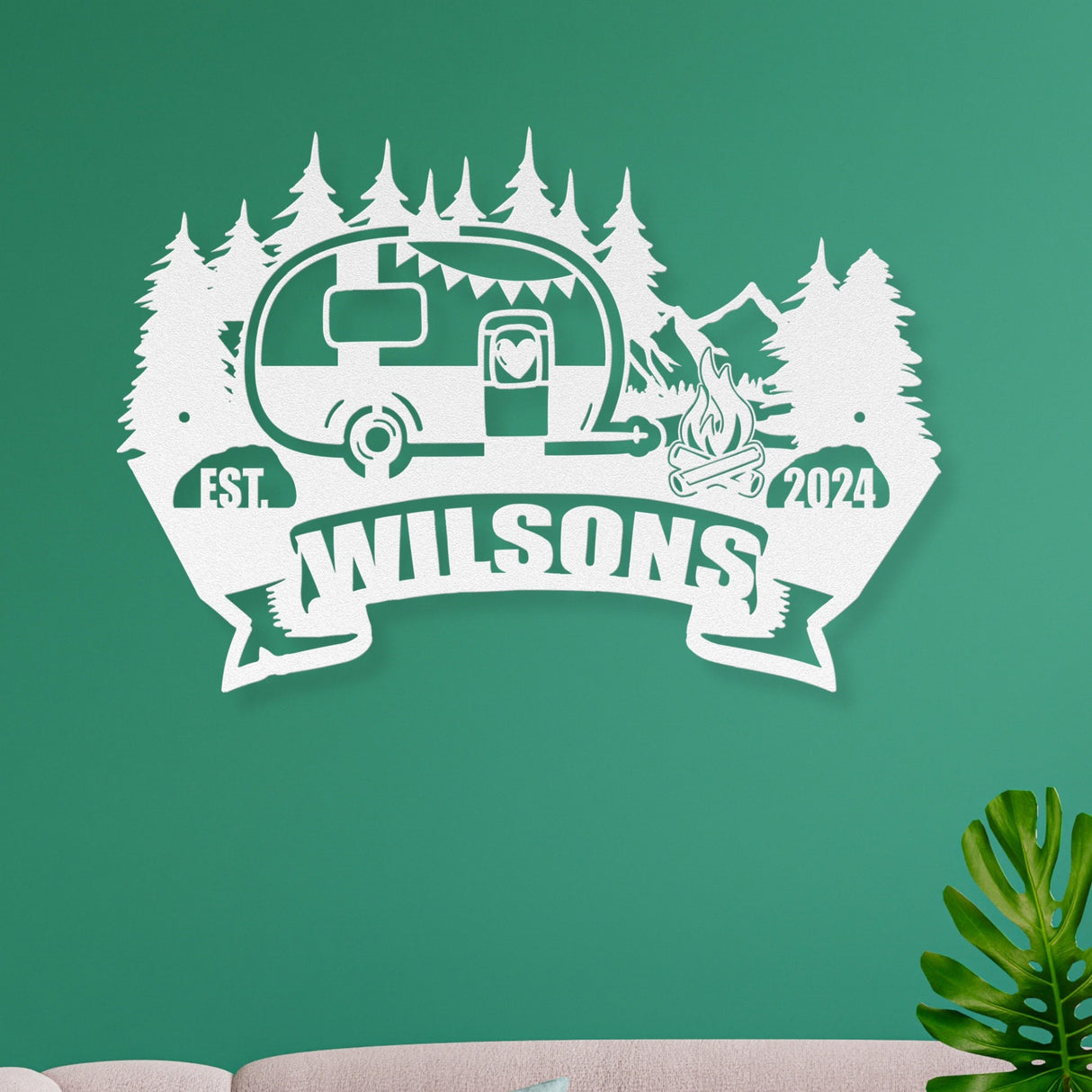 Campsite Personalized Sign | Custom Camper Sign Exterior | Last Name Rv Camping Campground Metal Sign Decorations | Rv Outdoor Camping Sign