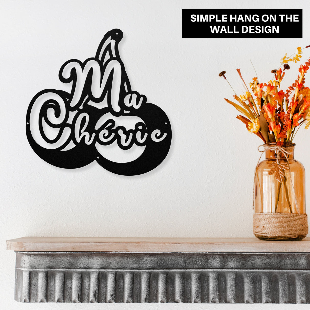 Coquette Room Decor | Ma Cherie Coquette Metal Wall Art for Apartments | Coquette Aesthetic | Maximalist Wall Art | Girly Trendy Wall Art