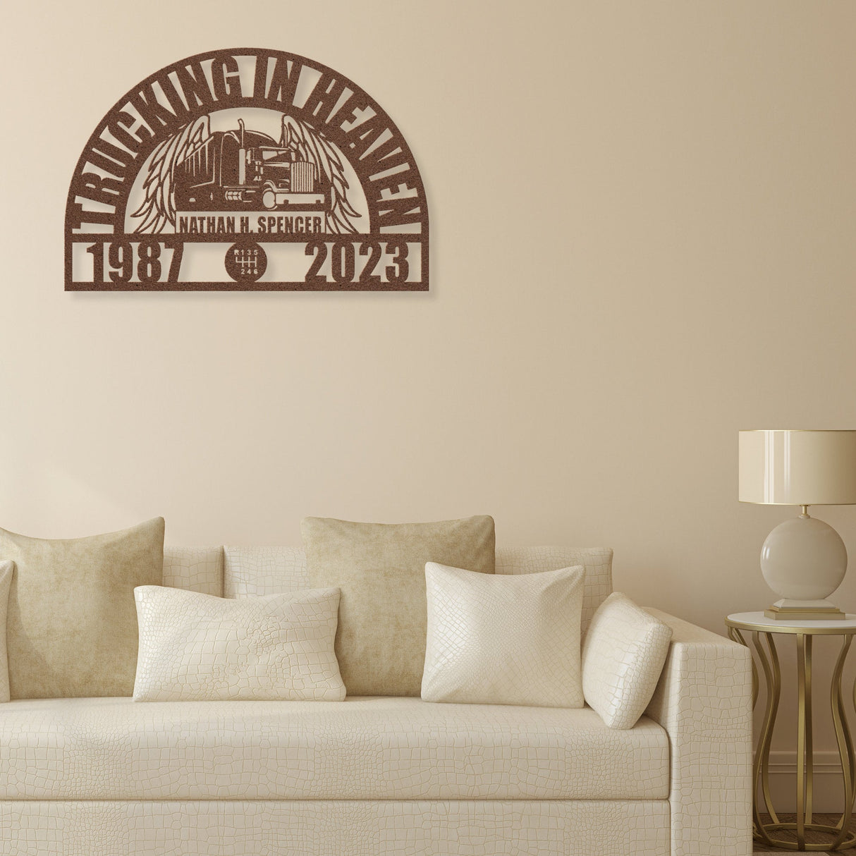 Personalized Truck With Wings Stake Grave Decoration | Unique Truck Driver Memorial Loss of Husband | Sympathy Grieving Gifts Loss of Father