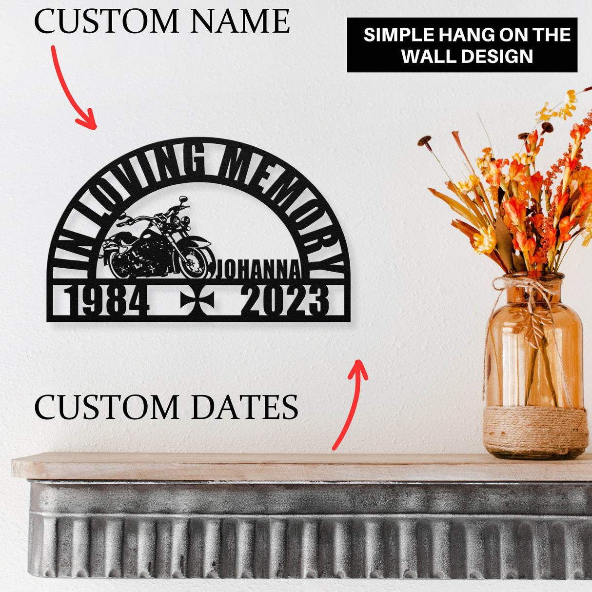 Motorcycle Grave Memorial Plaque