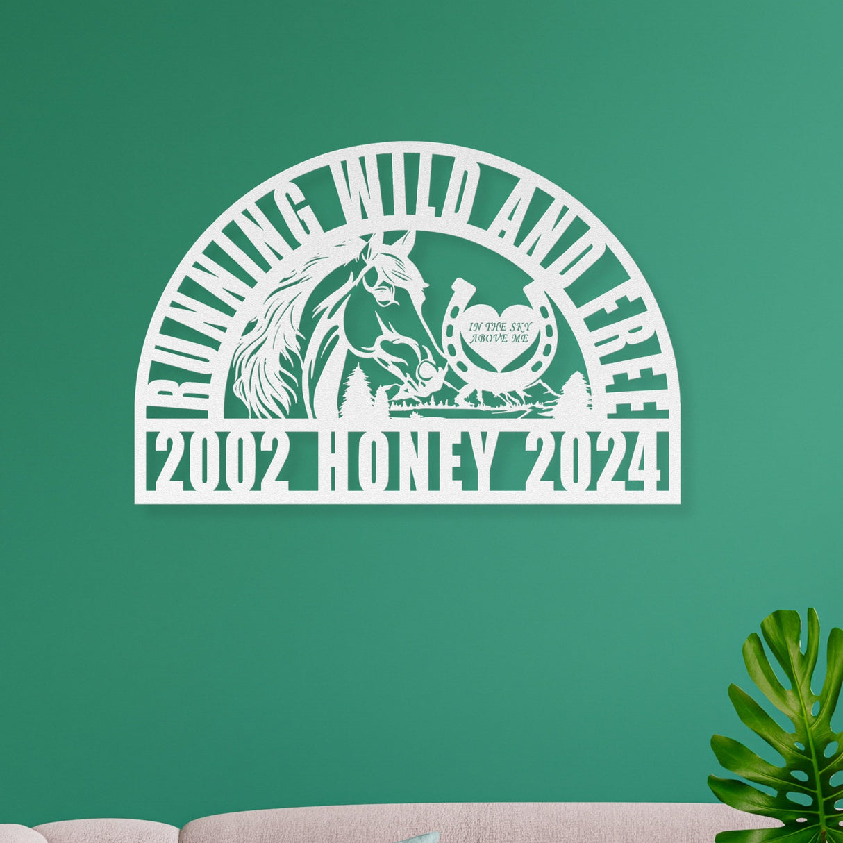 Horse Memory Memorial Gift | Personalized Pet Grave Marker | Loss of Horse Tribute | Running Free Wild Horse Remembrance Garden Ornament