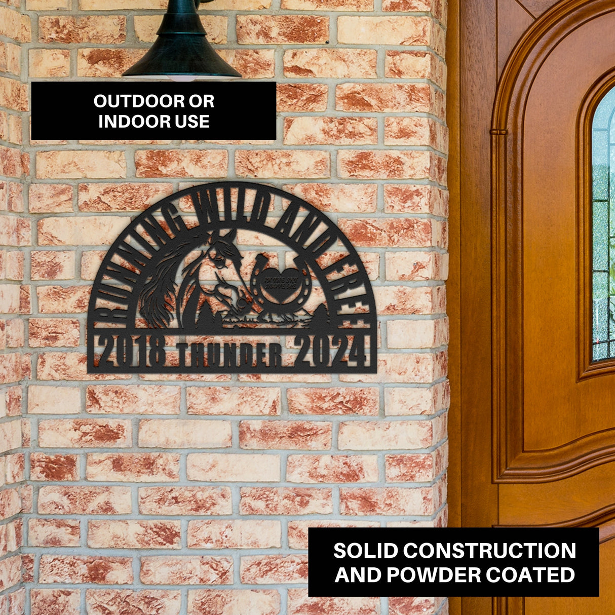 Horse Memory Memorial Gift | Personalized Pet Grave Marker | Loss of Horse Tribute | Running Free Wild Horse Remembrance Garden Ornament