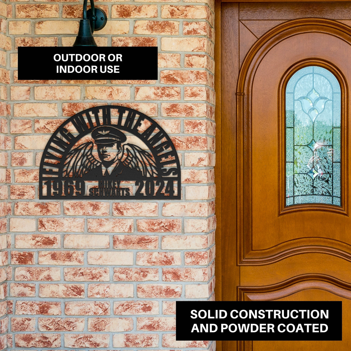 Airplane Pilot Memorial Gift Idea | Personalized Temporary Headstone Grave Marker | Sympathy Gift for Loss of Dad Commercial Pilot Captain