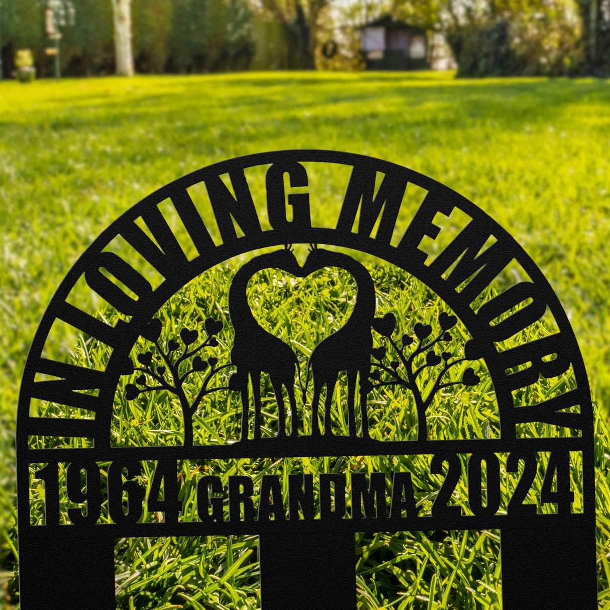 Heartfelt Giraffe Womens Memorial Gift Idea for Loss Grandma - Cute Animal Temporary Grave Marker - Memorial Gift Mom Funeral Service