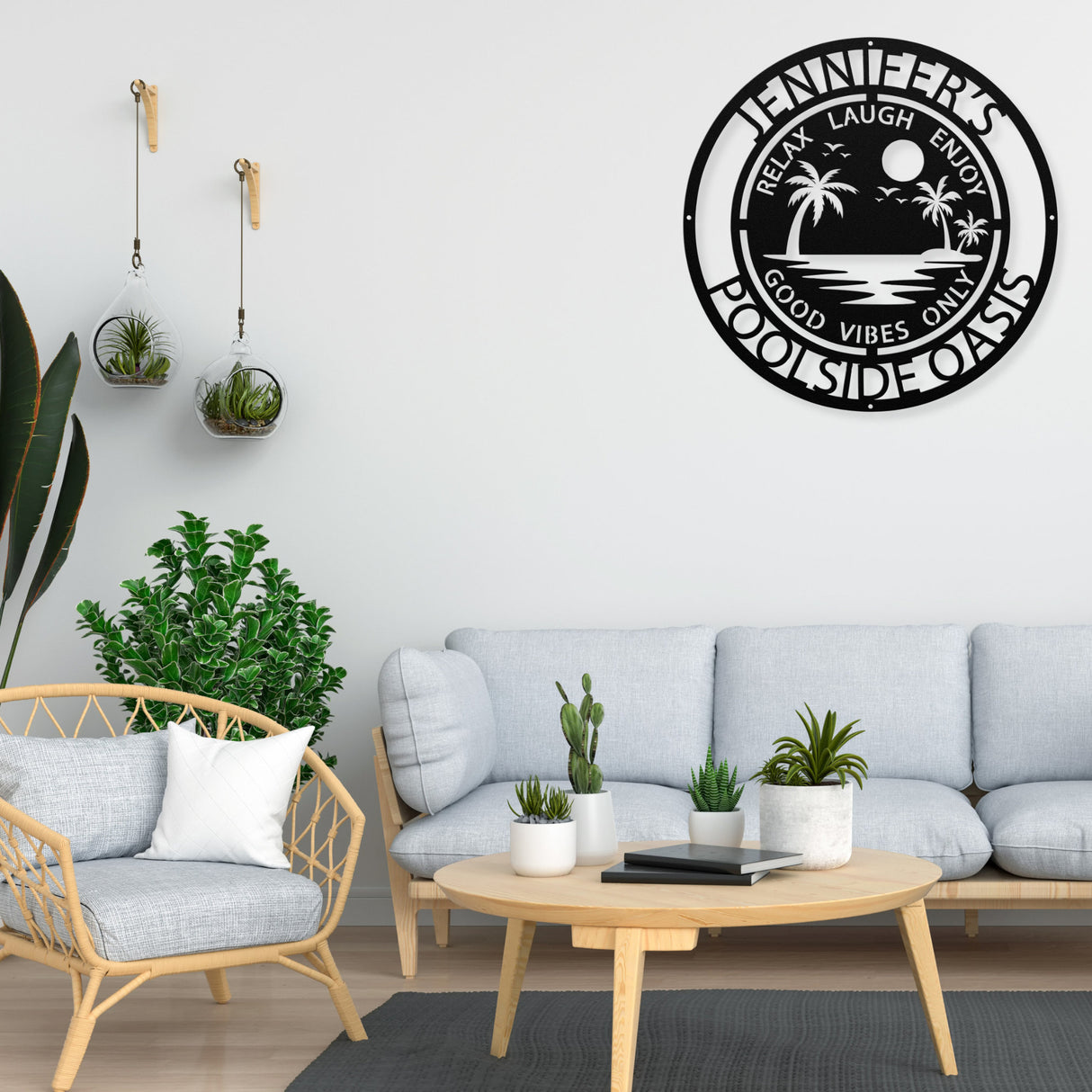 Personalized Family Poolside Decorative Pool Metal Outdoor Sign