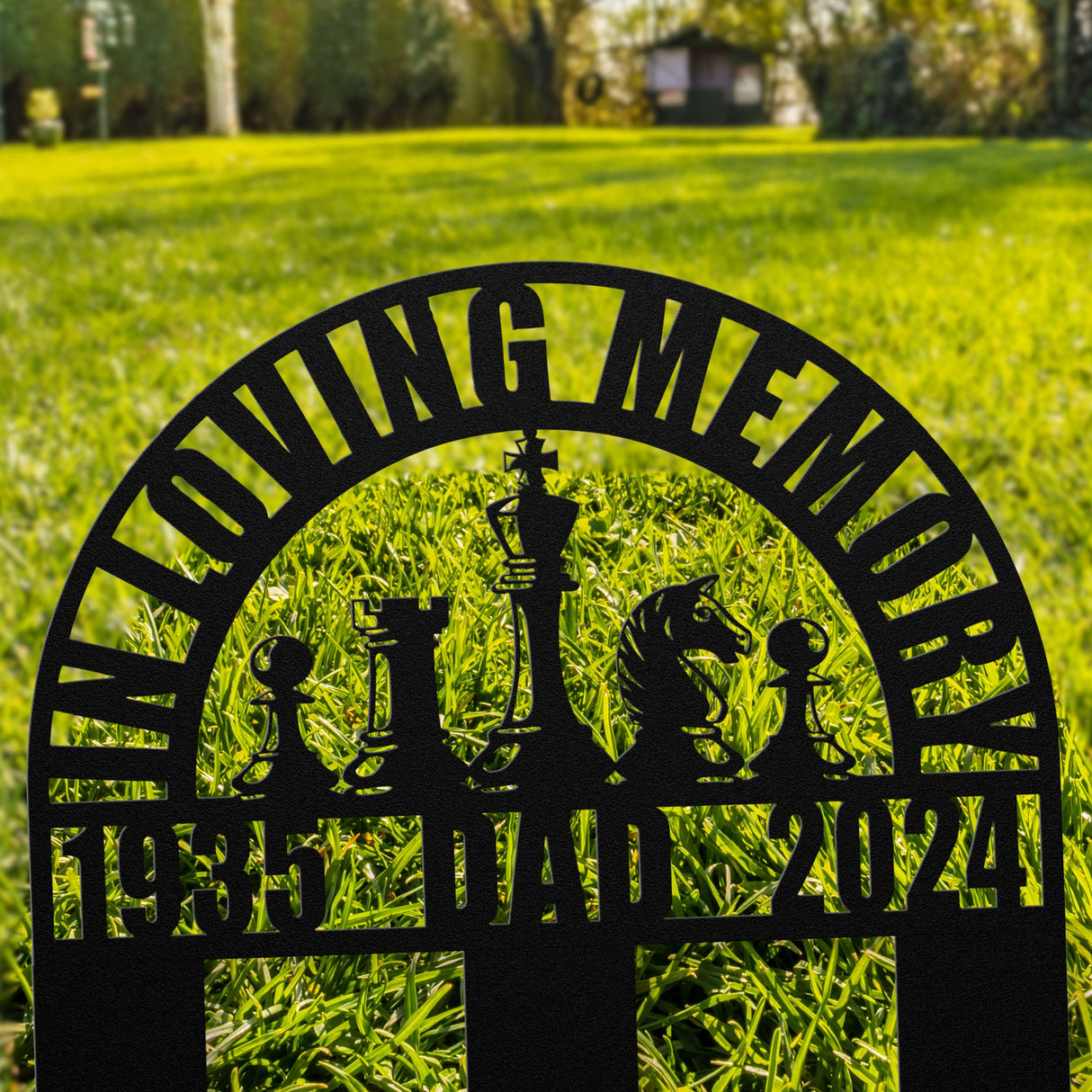 Unique Memorial for Chess Player Gift - Personalized In Loving Memory Wall Sign Chess Pieces Remembrance Sympathy Gift for Loss of Loved One