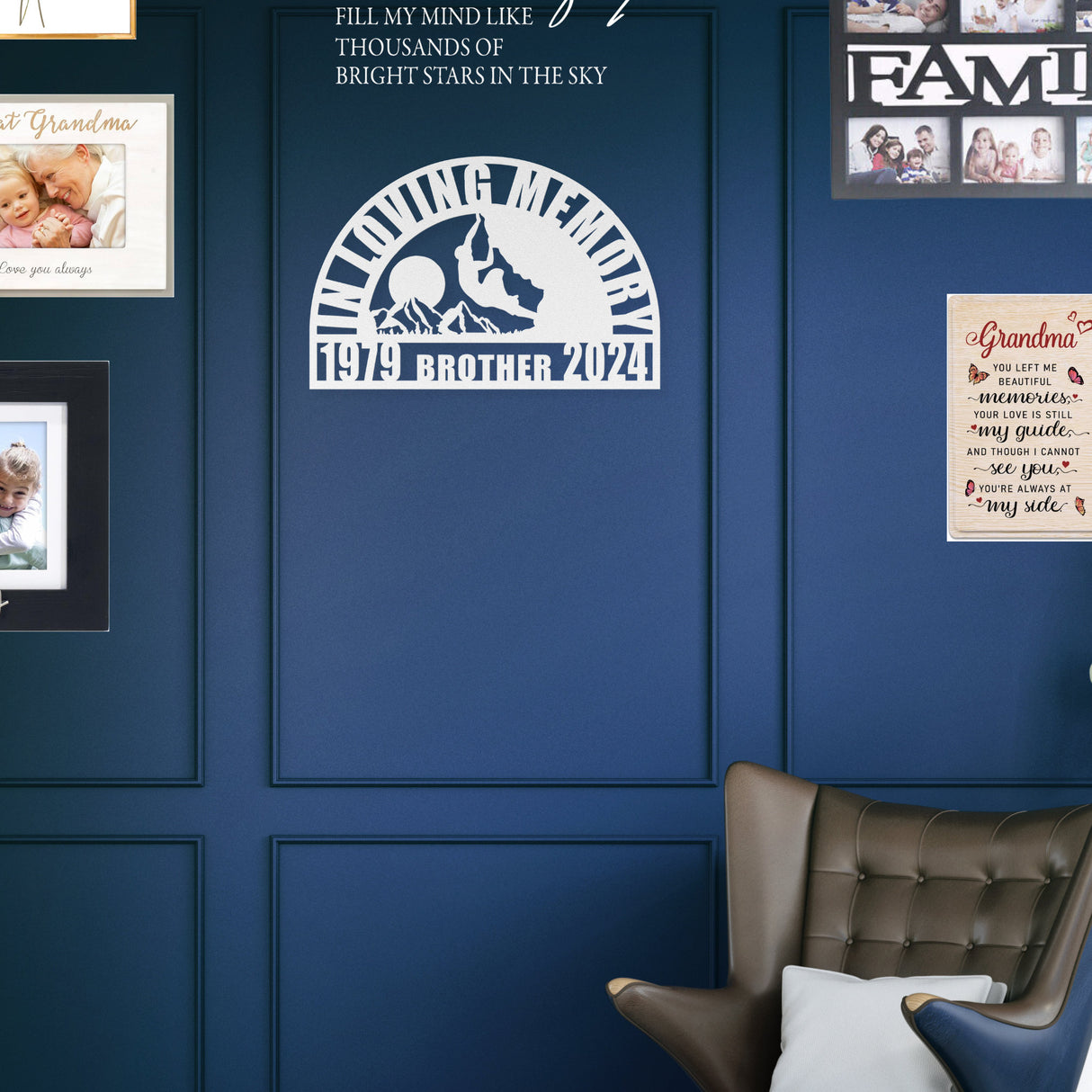 Unique Rock Climbing Memorial Gift for Rock Climber Outdoorsman - Personalized In Loving Memory Wall Sign Nature Remembrance Sympathy Gift