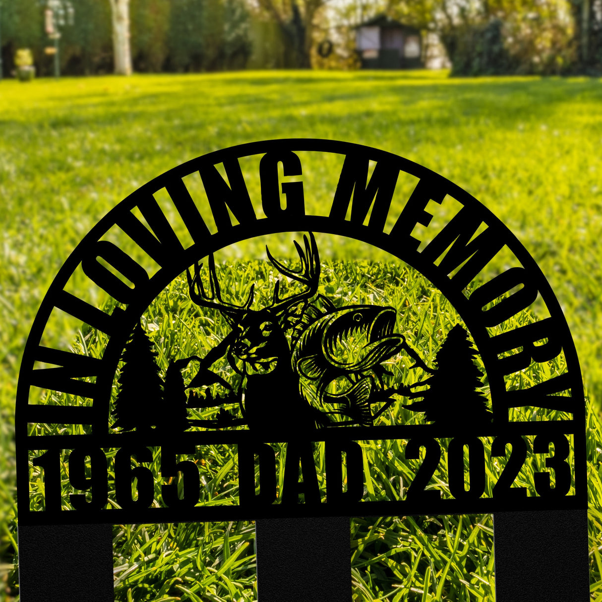 Hunting and Fishing Sympathy Memorial Sign - Personalized Celebration of Life for Men