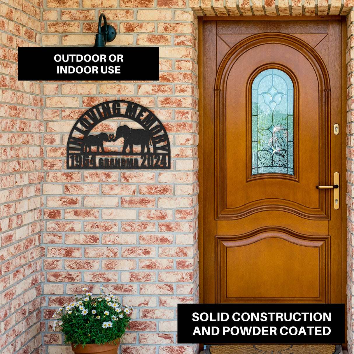 Beautiful Elephant Womens Memorial Gift Idea for Loss Grandma - Cute Animal Temporary Grave Marker - Memorial Gift Mom Funeral Service