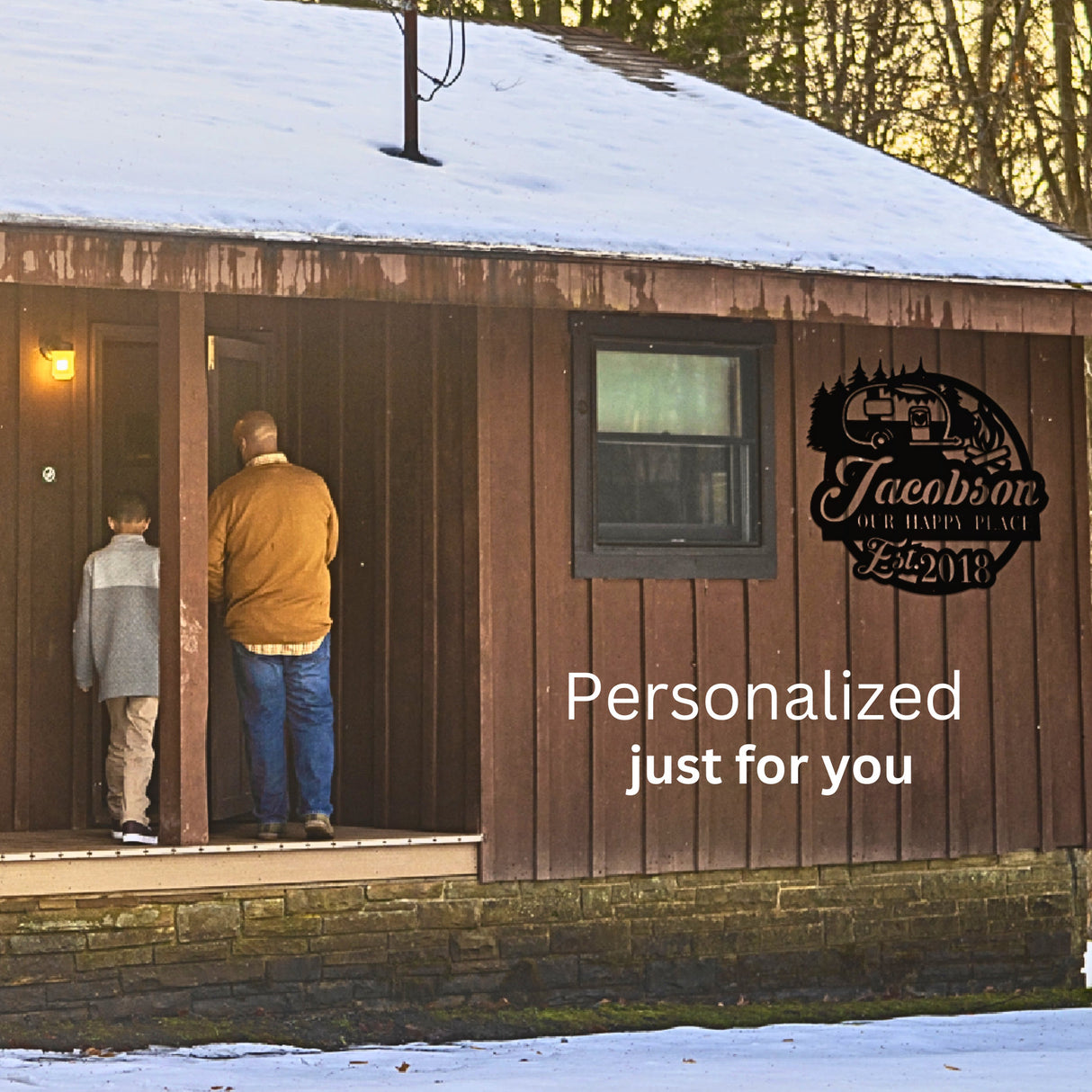 Wilderness Retreat Campsite Camping Sign Personalized With Family Name and Established Date for Outdoor Lake House Decor or Rv Camping Gifts