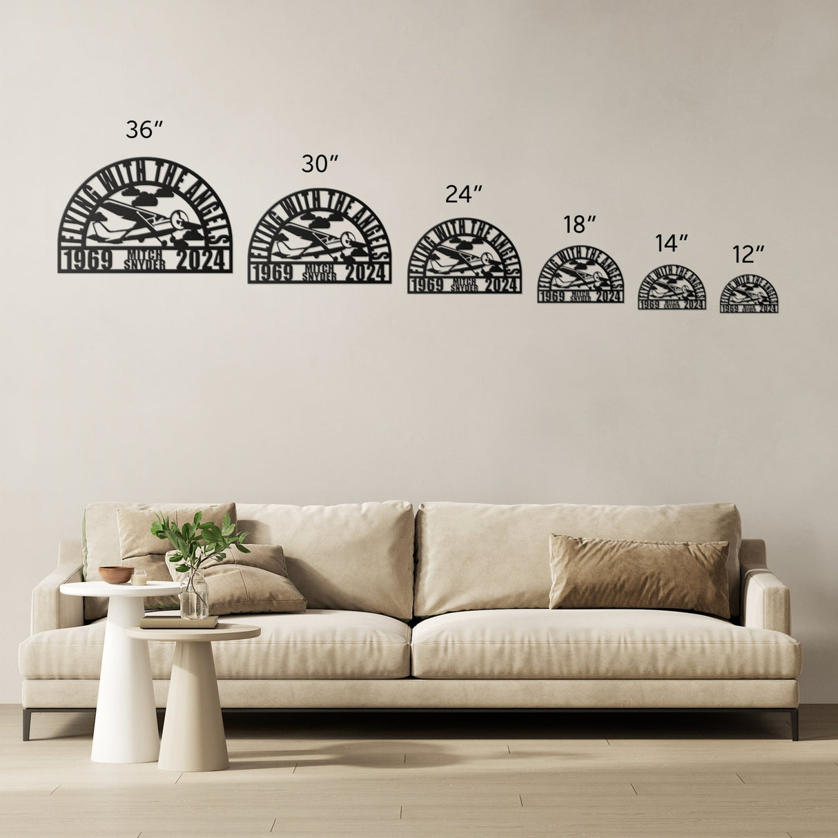 Light Aircraft Pilot Remembrance Gifts for Men, Flying With The Angels Memorial Metal Sign, Custom Airplane Sympathy Gift Loss of Husband