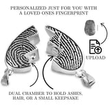 Personalized Fingerprint Cremation Heart Pendant Necklace