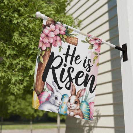 He Is Risen Easter Garden Flag – Double-Sided Outdoor Yard Decoration