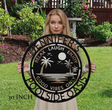 Personalized Family Poolside Decorative Pool Metal Outdoor Sign