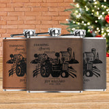 Farmer Christmas Memorial Flask Gift for Men