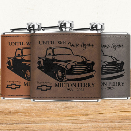 Classic 48 Chevy Truck Memorial Flask Gift for Dad