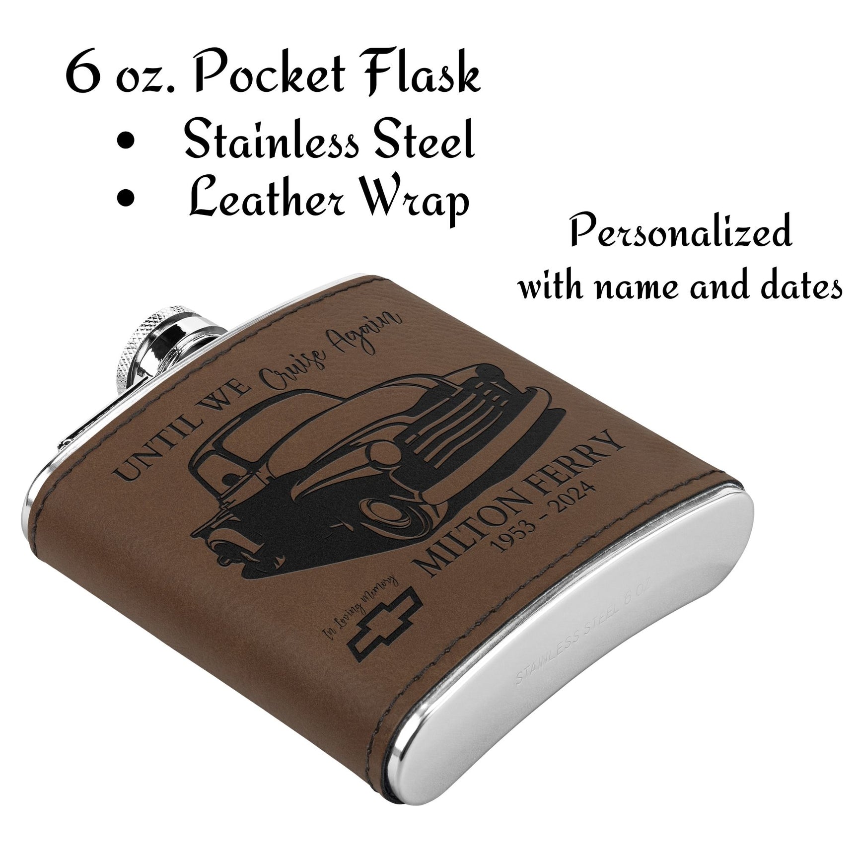 Classic 48 Chevy Truck Christmas Memorial Flask Gift for Dad