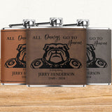 Georgia Bulldogs Memorial Flask Gift for Men - All Dawgs Go To Heaven