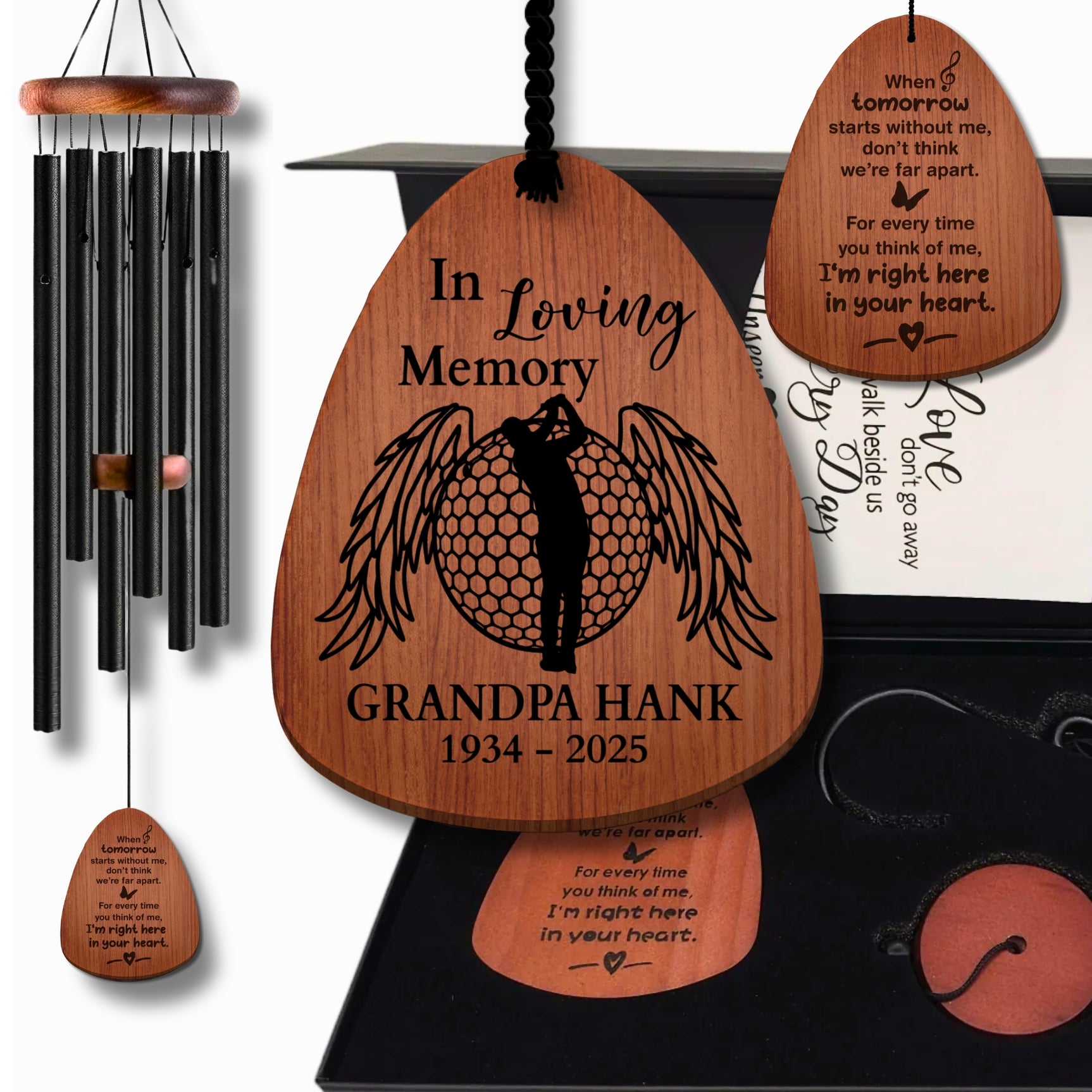 Personalized Golfer Sympathy Wind Chimes