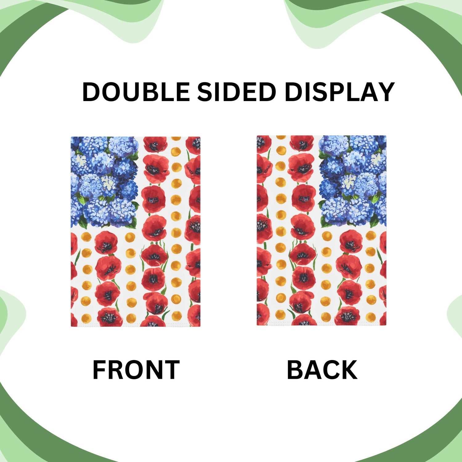 Myosotis Poppy Memorial Day Garden Flag – 12x18 Inch Double-Sided Outdoor Patriotic Decor