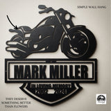 Personalized Harley Davidson Motorcycle Memorial Sign - In Loving Memory of Biker Sympathy Gift