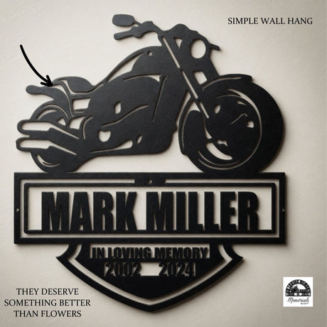 Personalized Harley Davidson Motorcycle Memorial Sign - In Loving Memory of Biker Sympathy Gift