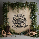 Western Wedding Gift for Couples Personalized Gift Cowboy Cowgirl Boots Wall Decor