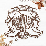 Western Wedding Gift for Couples Personalized Gift Cowboy Cowgirl Boots Wall Decor