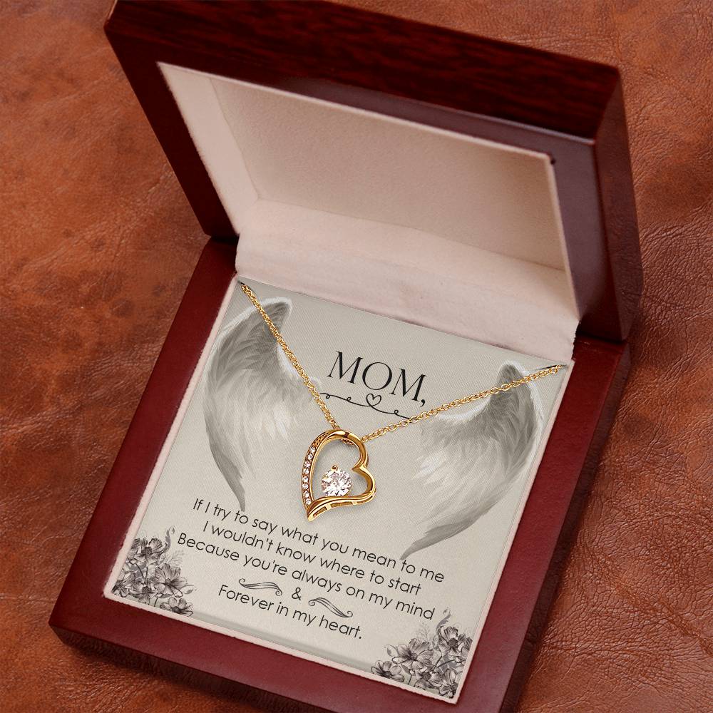 Loss of Mother Gift Necklace  - Mom Forever in My Heart Necklace